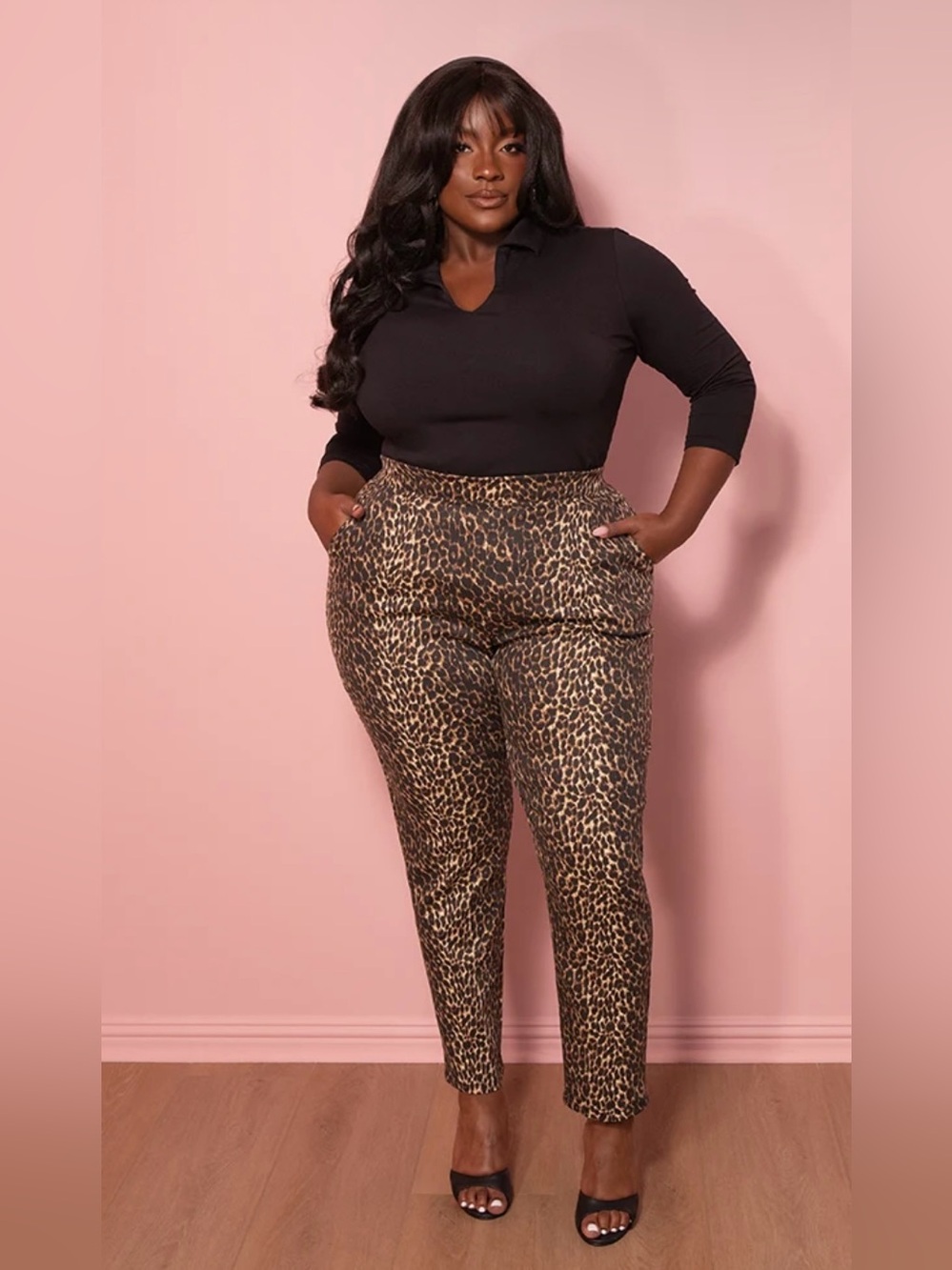 CIGARETTE PANTS IN LEOPARD PRINT VIXEN BY MICHELINE PITT 3XL VINTAGE 1950s STYLE